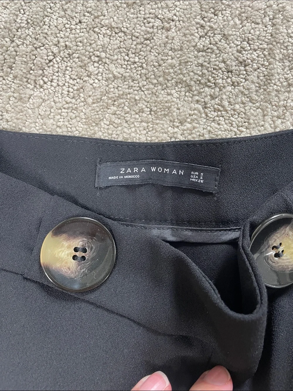 Zara Wide Leg Pants in Black - Picture 2 of 6